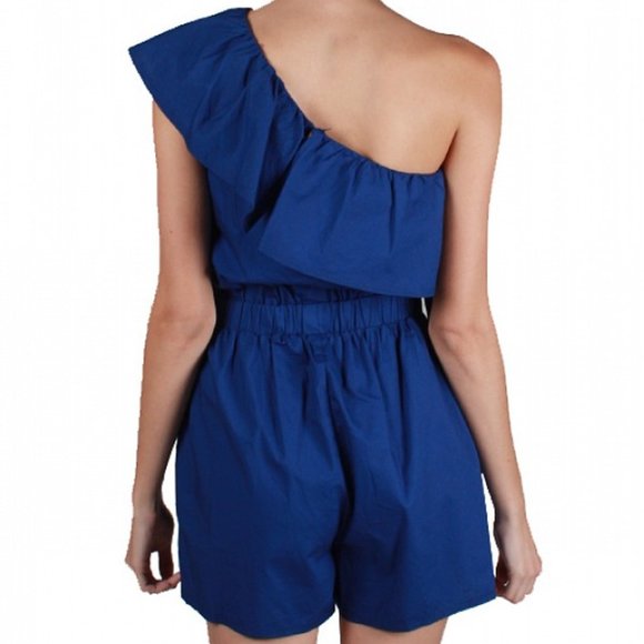 NWT RYU One Shoulder Ruffle Top Romper - Picture 3 of 6